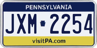 PA license plate JXM2254