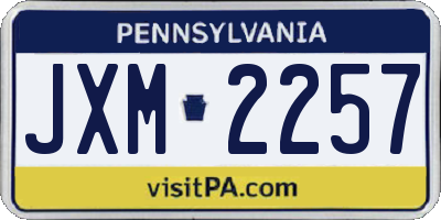 PA license plate JXM2257