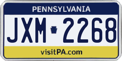 PA license plate JXM2268