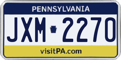 PA license plate JXM2270