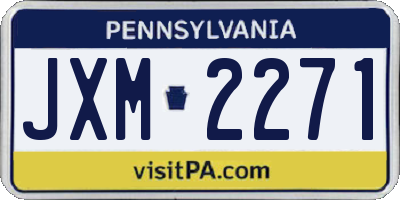 PA license plate JXM2271