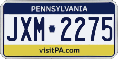 PA license plate JXM2275
