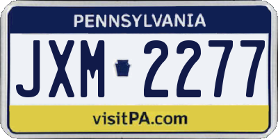PA license plate JXM2277