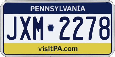 PA license plate JXM2278