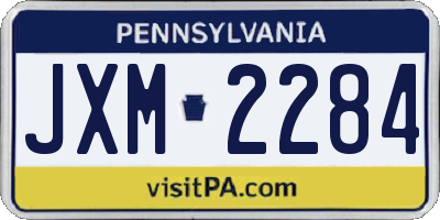 PA license plate JXM2284