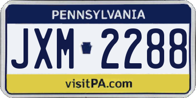 PA license plate JXM2288