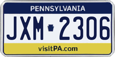 PA license plate JXM2306