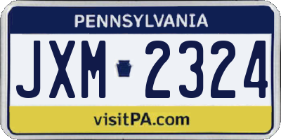 PA license plate JXM2324