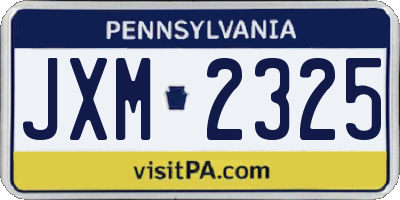 PA license plate JXM2325