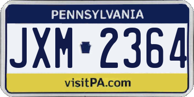 PA license plate JXM2364