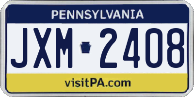 PA license plate JXM2408