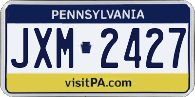 PA license plate JXM2427