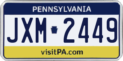 PA license plate JXM2449
