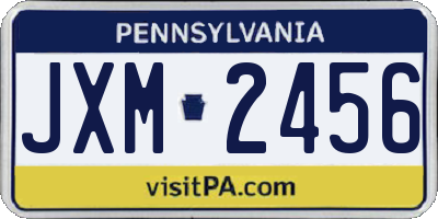 PA license plate JXM2456