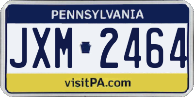 PA license plate JXM2464