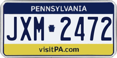 PA license plate JXM2472