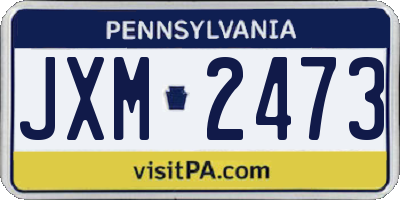 PA license plate JXM2473