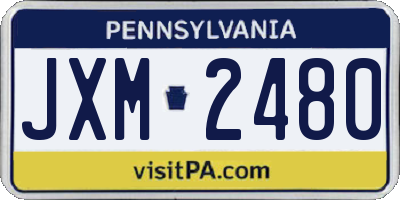 PA license plate JXM2480