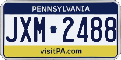 PA license plate JXM2488