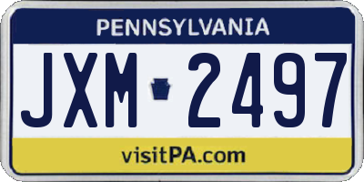 PA license plate JXM2497