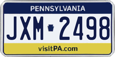 PA license plate JXM2498