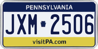 PA license plate JXM2506