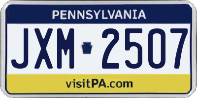 PA license plate JXM2507