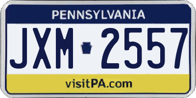 PA license plate JXM2557