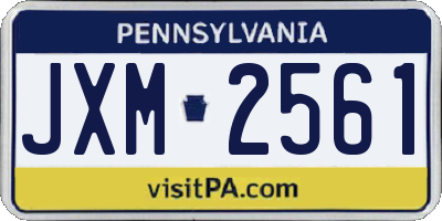 PA license plate JXM2561