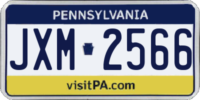PA license plate JXM2566