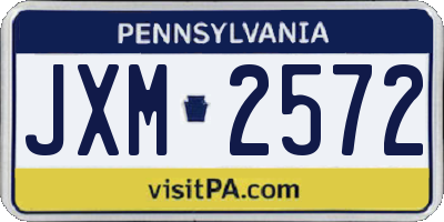 PA license plate JXM2572