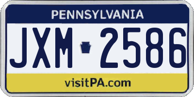 PA license plate JXM2586