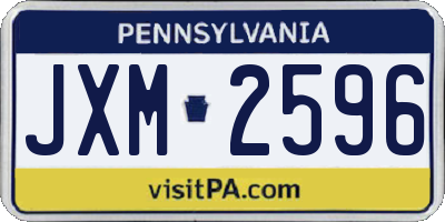 PA license plate JXM2596
