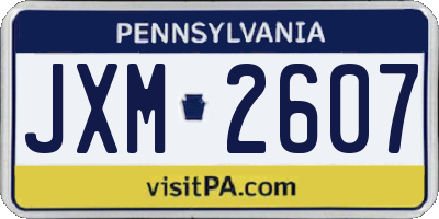PA license plate JXM2607