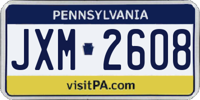 PA license plate JXM2608