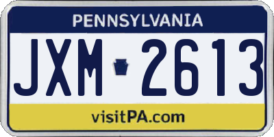 PA license plate JXM2613