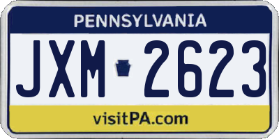 PA license plate JXM2623