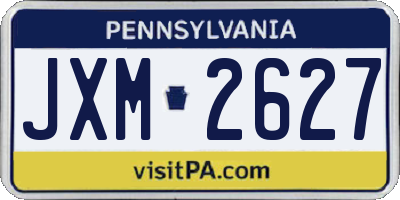 PA license plate JXM2627