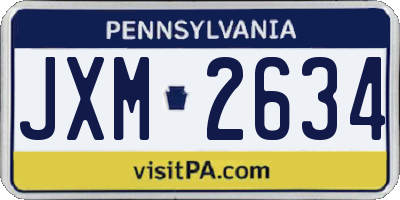 PA license plate JXM2634