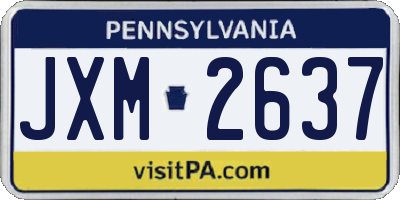 PA license plate JXM2637