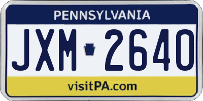 PA license plate JXM2640