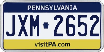 PA license plate JXM2652
