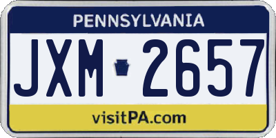 PA license plate JXM2657