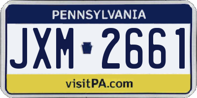 PA license plate JXM2661