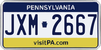 PA license plate JXM2667