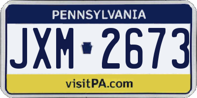 PA license plate JXM2673