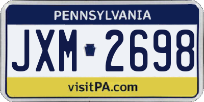 PA license plate JXM2698