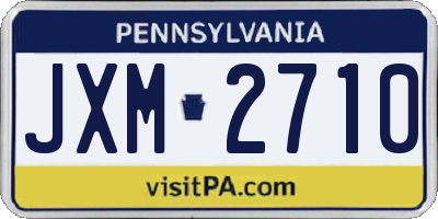 PA license plate JXM2710