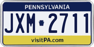 PA license plate JXM2711