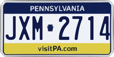 PA license plate JXM2714